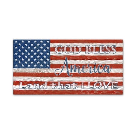 Jean Plout 'Old Glory On Wood 2' Canvas Art,10x19